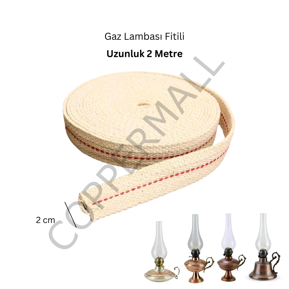 Gaz Lambası Fitili No 14 Büyük Boy Lambalar için 2 m